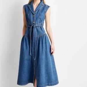 Future collective Sleeveless Denim Midi Dress